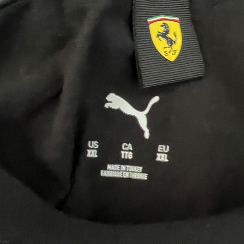 Puma Ferrari Scuderia Black Graphic T Shirt Logo Tee Size XXL - Picture 6 of 11